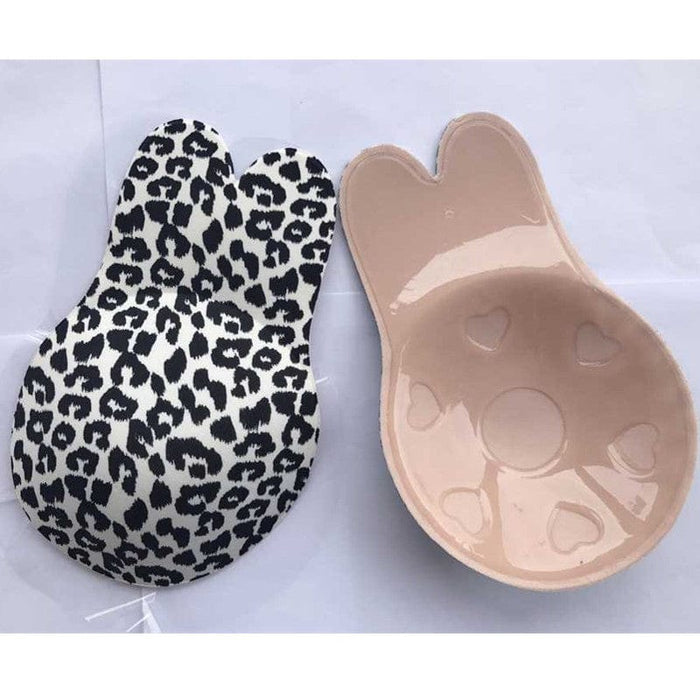 Cross-border explosion models Leopard rabbit ears chest stickers sexy invisible bra can cut rabbit ears lift nipples wholesale