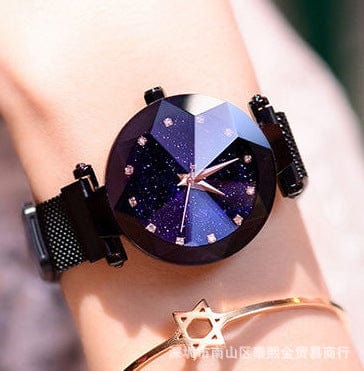 Douyin Explosion Magnetite Starry Women's Watch Mesh Belt With Diamonds Ladies Trend Quartz Watch Wrist Watch