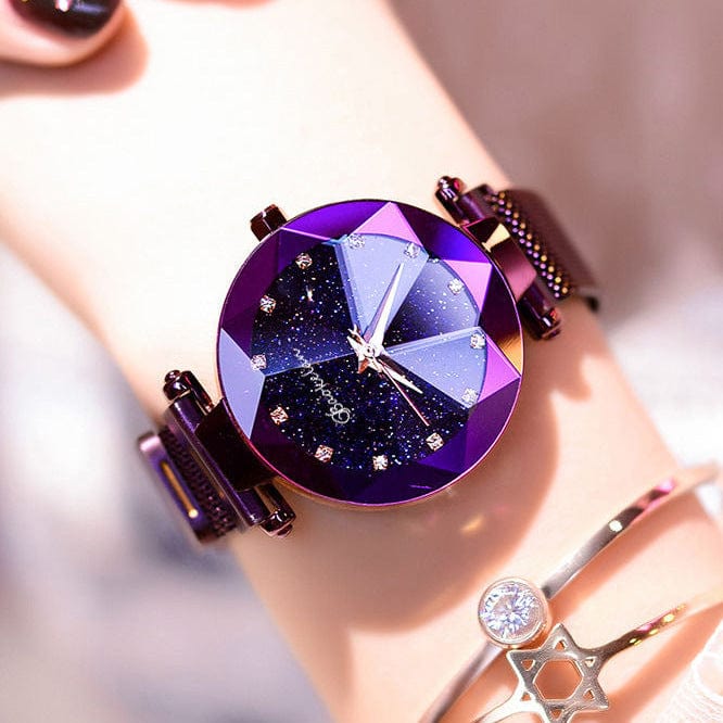Douyin Explosion Magnetite Starry Women's Watch Mesh Belt With Diamonds Ladies Trend Quartz Watch Wrist Watch