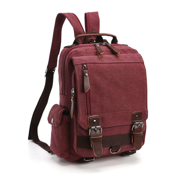 Cross-border new backpack fashion canvas outdoor travel crossbody chest bag OL unisex single shoulder backpack