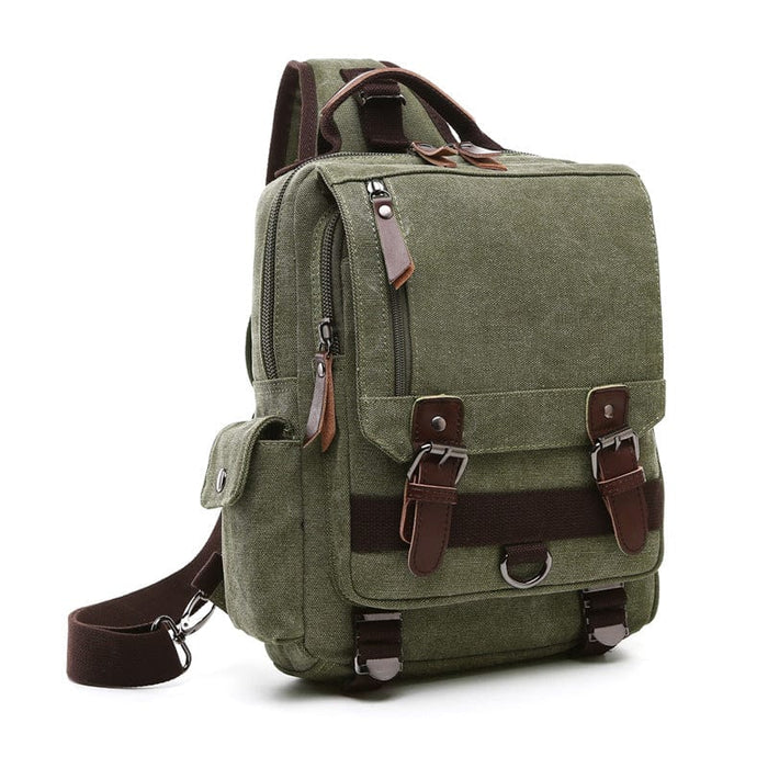 Cross-border new backpack fashion canvas outdoor travel crossbody chest bag OL unisex single shoulder backpack