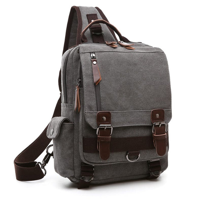 Cross-border new backpack fashion canvas outdoor travel crossbody chest bag OL unisex single shoulder backpack
