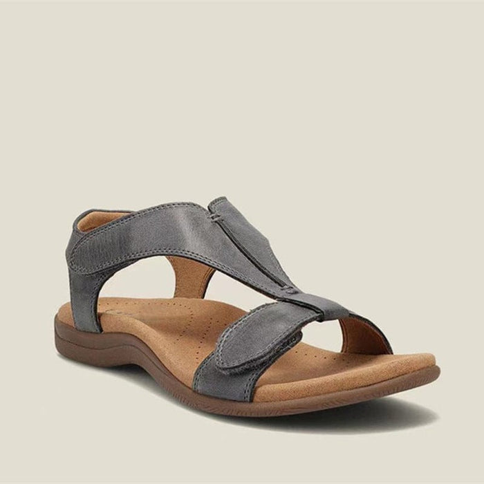 2022 new independent station European and American large size Roman sandals women's flat arch Velcro casual beach sandals