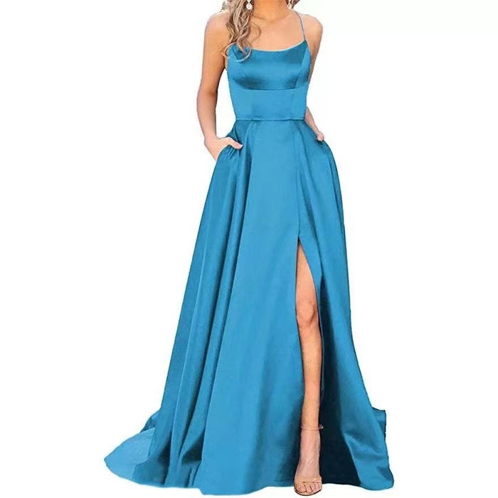Amazon European and American cross-border bridesmaid dress long dress slimming strapless bestie Amazon bridesmaid group evening dress