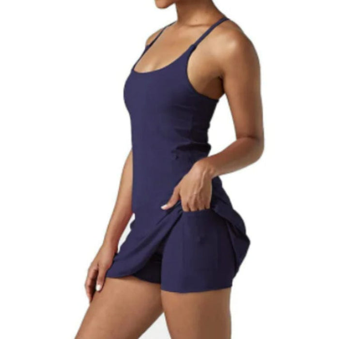 2023 New European and American Golf One-piece Tennis Skirt Sleeveless Backless Sports Fashion Casual Jumpsuit Women's Clothing