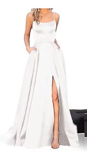 Amazon European and American cross-border bridesmaid dress long dress slimming strapless bestie Amazon bridesmaid group evening dress