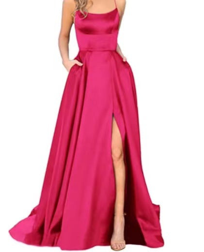 Amazon European and American cross-border bridesmaid dress long dress slimming strapless bestie Amazon bridesmaid group evening dress