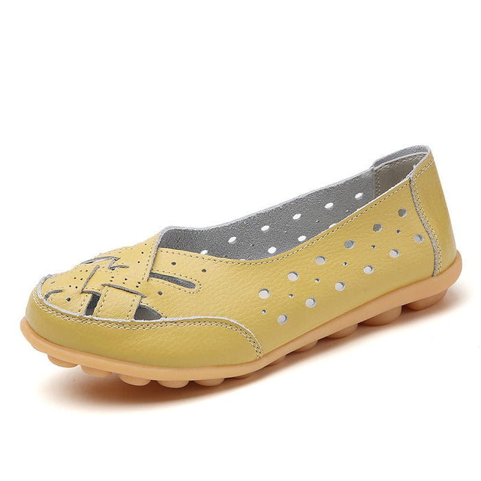 35-46 large size Bird's Nest summer women's shoes hollow loafers beef tendon sole bean women's shoes middle-aged and elderly mothers' shoes