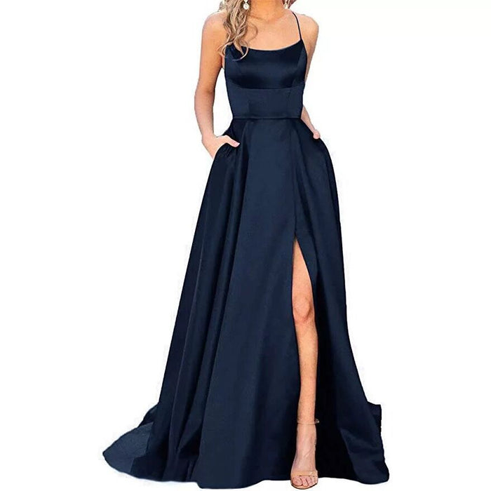 Amazon European and American cross-border bridesmaid dress long dress slimming strapless bestie Amazon bridesmaid group evening dress