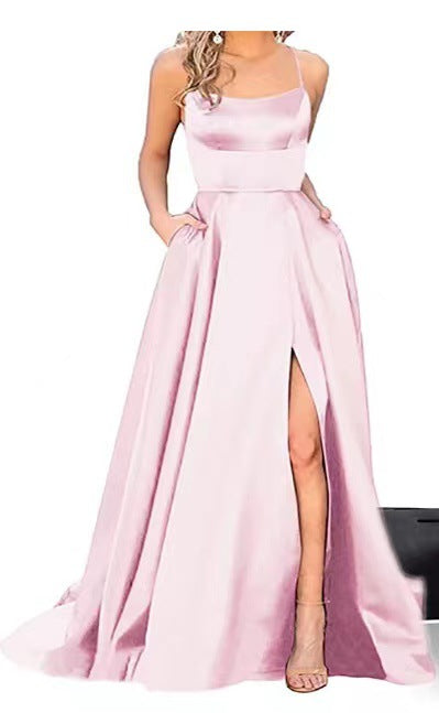 Amazon European and American cross-border bridesmaid dress long dress slimming strapless bestie Amazon bridesmaid group evening dress