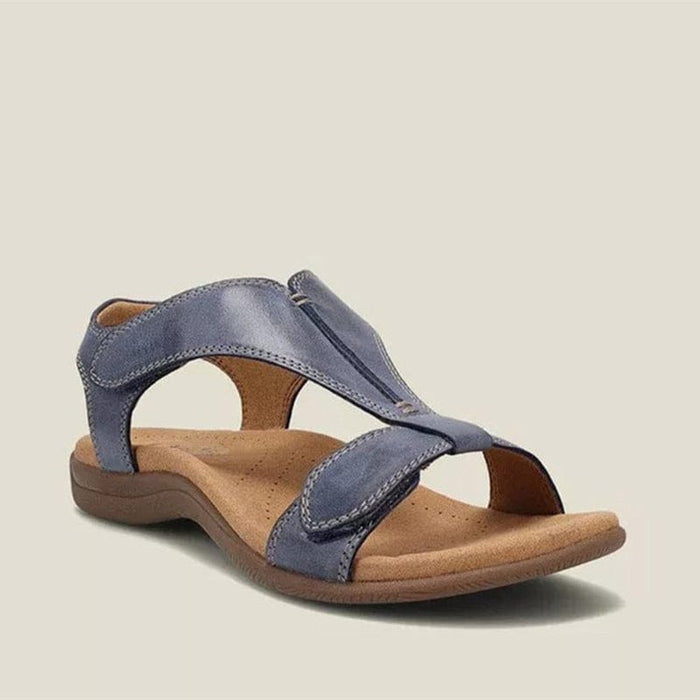 2022 new independent station European and American large size Roman sandals women's flat arch Velcro casual beach sandals