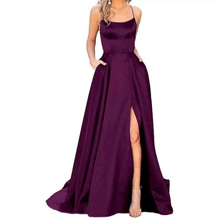 Amazon European and American cross-border bridesmaid dress long dress slimming strapless bestie Amazon bridesmaid group evening dress