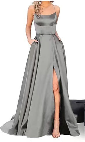 Amazon European and American cross-border bridesmaid dress long dress slimming strapless bestie Amazon bridesmaid group evening dress