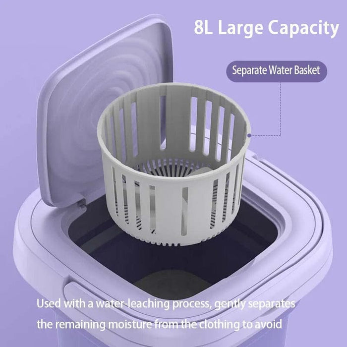 8L Portable Washing Mini Foldable Sock Underwear Panties Retractable Household Washing Machine With Spinning Dry washing machine