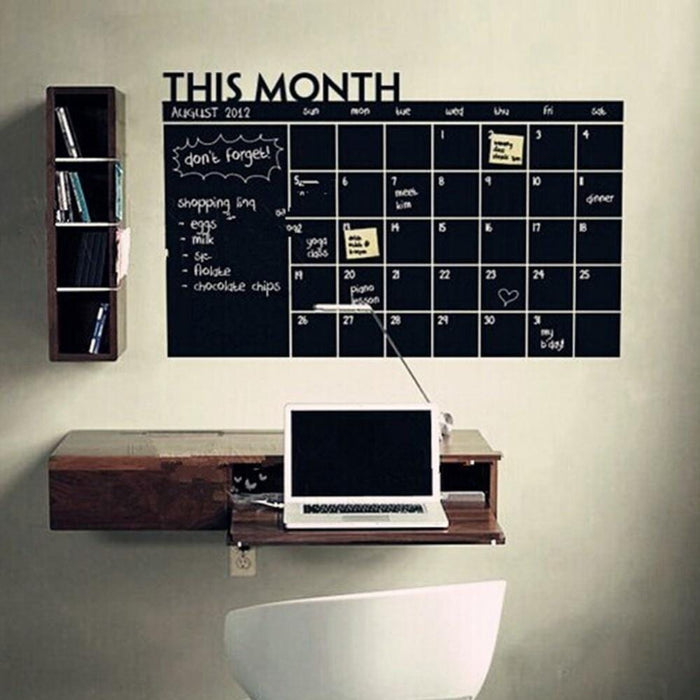 Monthly Plan Calendar Chalkboard Wall Sticker MEMO Blackboard Vinyl Study Room Wall Stickers Home Wall Decor