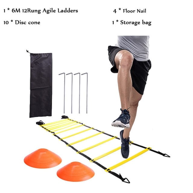 Football Training Set Resistance Umbrella Agile Ladder Sign Disc Speed Agility Training Kit Sports Footwork Accessories