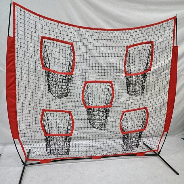 7x7&#39; Baseball Softball Net With Frame Practice Hitting Pitching Batting Catching Backstop Equipment Portable Football Target