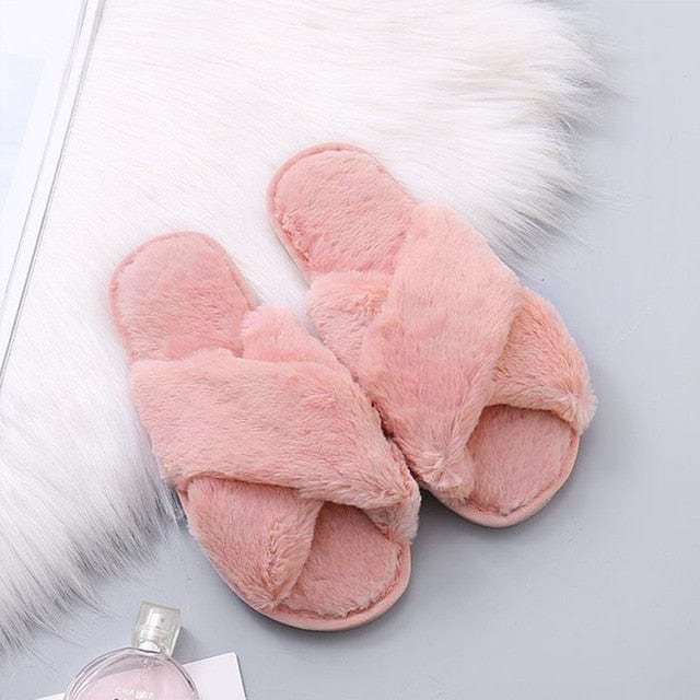 Women's Warm Winter Faux Fur Home Slippers
