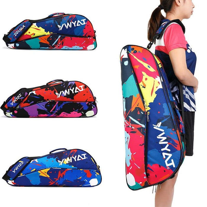 Original YWYAT Badminton Bag for 3 Badminton Rackets Large Capacity Double Compartment Raqueteira Racquet Sports Bags Badminton