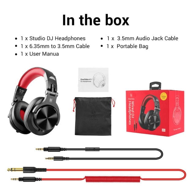 Oneodio A71 Wired Headphones For Computer Phone With Mic Over Ear Stereo Hi-Res Headset Studio Headphone For Recording Monitor
