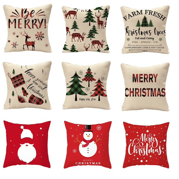 Christmas Pillow Case Home Decoration Cushion Cover Christmas Decorative Pillows Cover Sofa Living Room Pillowcase