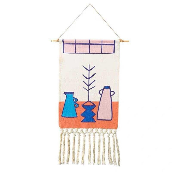 Cartoon Tufted Tapestry Hand Knotted Wall Hanging Macrame Home Decor Kids Room Door Hanging Ornament Handcrafted India Tapestry