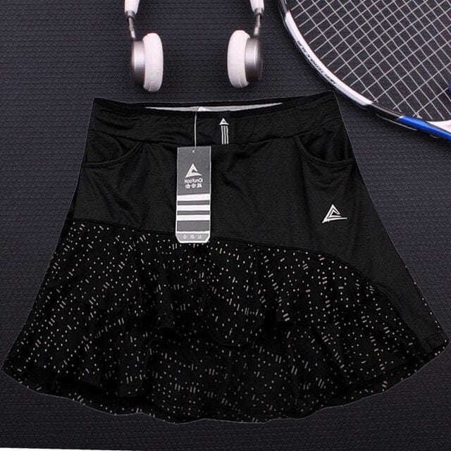 Female Lotus leaf Tennis Skorts Built-in Safety Shorts, Girls Yoga Gym Sport Running Vest, Women&#39;s Badminton Skirts With Pocket