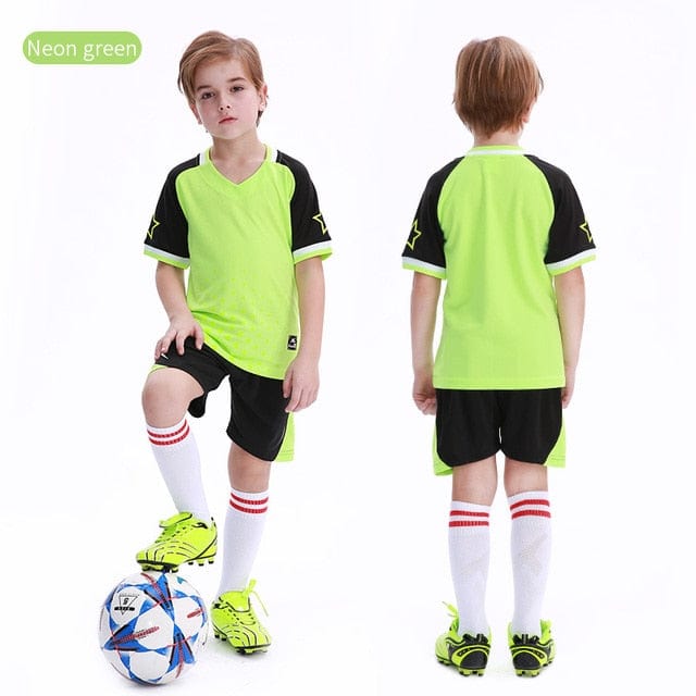 Football Jersey Kids Personalized Soccer Jersey Set Custom Polyester Soccer Uniform Breathable Training Football Uniform For Boy