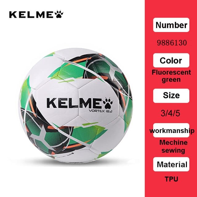 KELME KIDS Professional Football Soccer Ball TPU Size 3 Size 4 Size 5 Red Green Goal Team Match Training Balls Machine Sewing