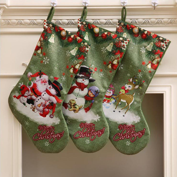 40# Christmas Socks Decoration Santa Claus Socks Candy Socks Gift Christmas Tree Pendant Navidad Happy New Year 2021 Kerst