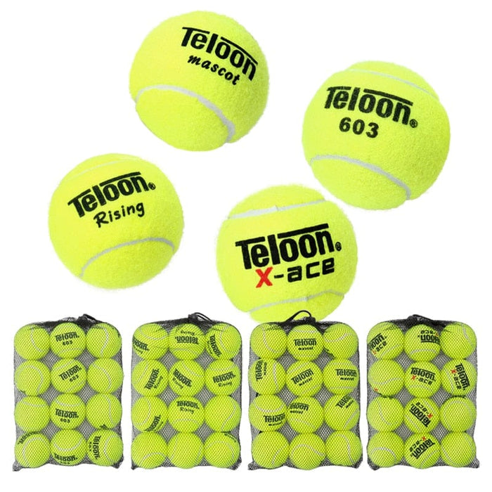 12Pcs Tennis Training Balls Teloon for Beginner Advanced Professional Players with Mesh Bag Tenis Ball
