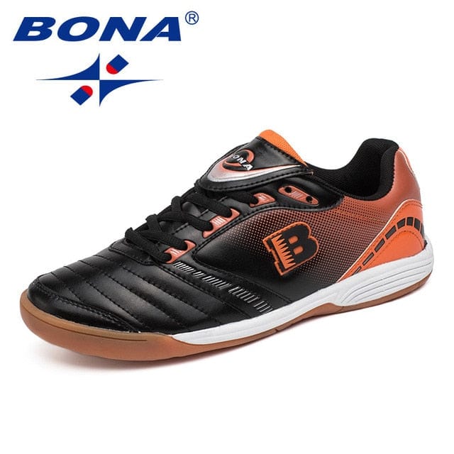 BONA New Typical Style Men Soccer Shoes Indoor Professional Cow Muscle Men Football Shoes Action Leather Fast Free Shipping