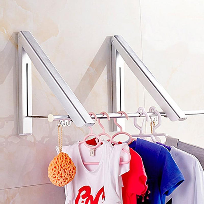 Clothes Hanger Space Invisible Aluminum Hanger Folding Portable Drying Rack Retractable Space Aluminum Towel Drying Anti-rust