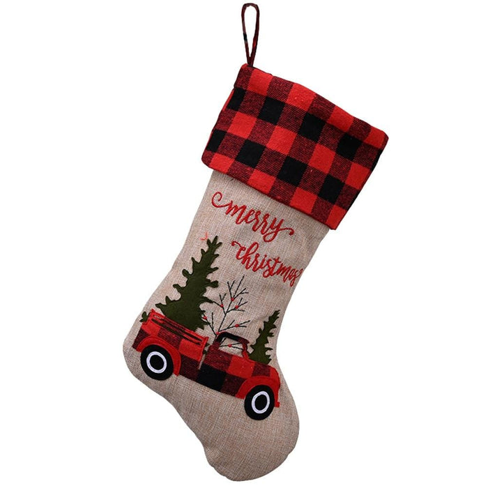 1pc Christmas Socks Decorative Stockings Car Printed Socks for Holiday