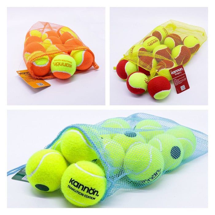 Original Tennis Balls 50% Pressure Ball Tenis Ball With Mesh Bag - 12 Pack Sizes for Kids 0-14 Years Old Children Tennis Ball