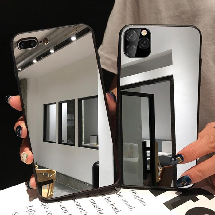 Fashion TPU makeup mirror Case for iPhone 11 Pro XS Max Xr Mobile phone protection Cover for iPhone 8 7 6S Plus SE Acrylic Case