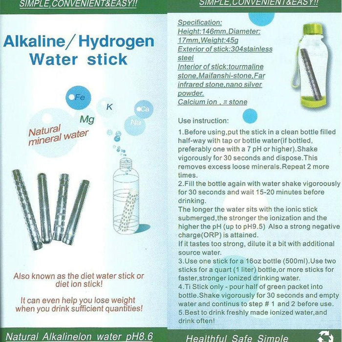 Hydrogen Alkaline Water Stick Ionizer