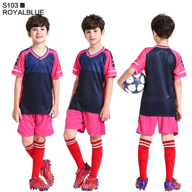 Football Jersey Kids Personalized Soccer Jersey Set Custom Polyester Soccer Uniform Breathable Training Football Uniform For Boy