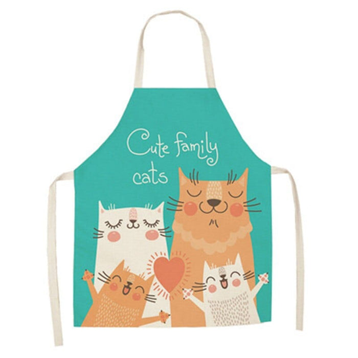 Cute Cat Print Cooking Kitchen Apron