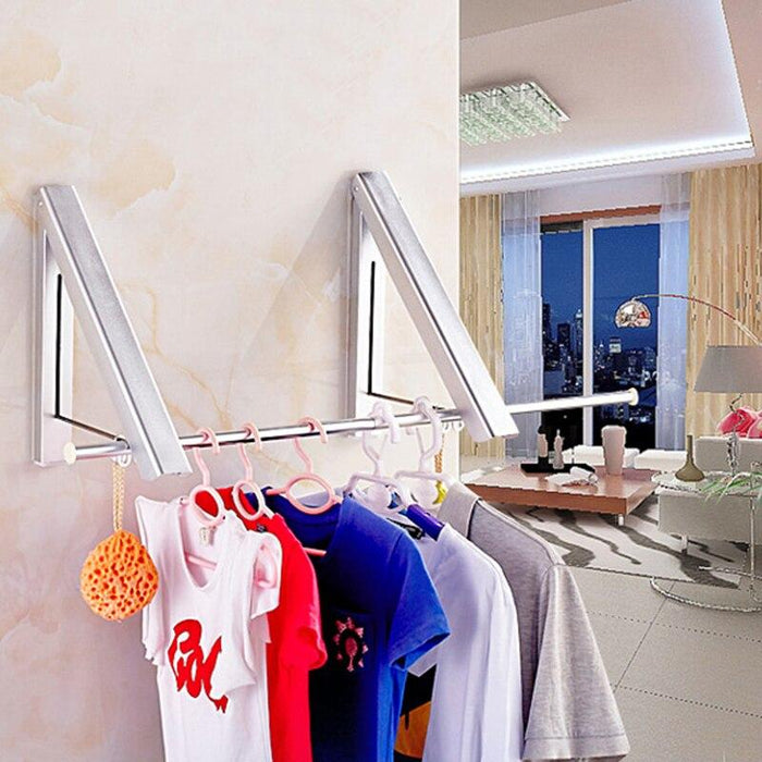 Clothes Hanger Space Invisible Aluminum Hanger Folding Portable Drying Rack Retractable Space Aluminum Towel Drying Anti-rust