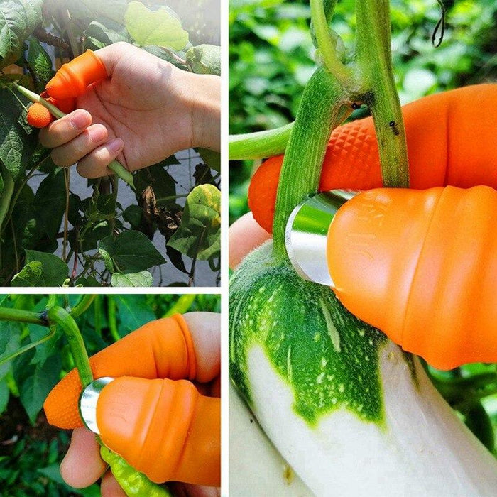 Silicone Thumb Knife Finger Protector Vegetable Harvesting Knife Plant Blade Scissors Separator Cutting Rings Garden Gloves