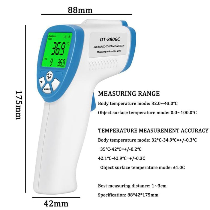 LCD Display Digital Infrared Forehead Thermometer Non Contact Infrared Thermometer Baby Adult Body Temperature Fever Measure