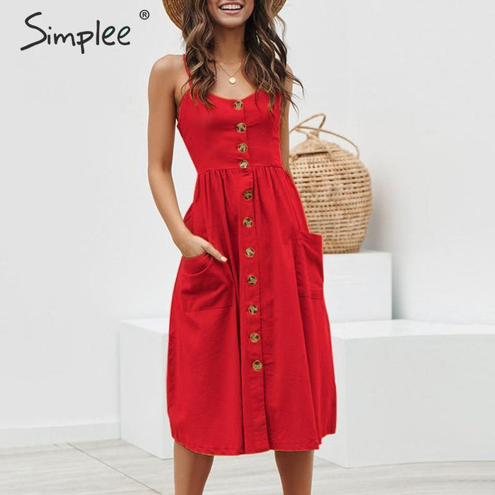 Simple women pocket dress
