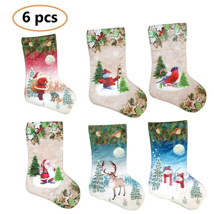 Christmas Sock Kids Candy Bag Gift Mini Socks Xmas Tree Ornament Christmas Stocking Decoration for Home