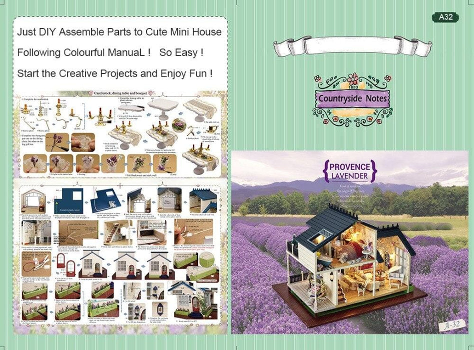 DIY Doll House Wodden Miniature with Furniture Kit Wooden Dollhouse Miniaturas Toys for Children Christmas Gift New A32