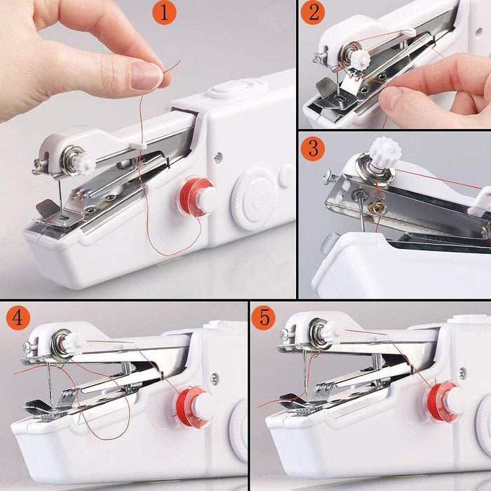 Portable Mini Hand Sewing Machine Quick Handy Stitch Sew Needlework Cordless Clothes Fabrics Household Electric Sewing Machine