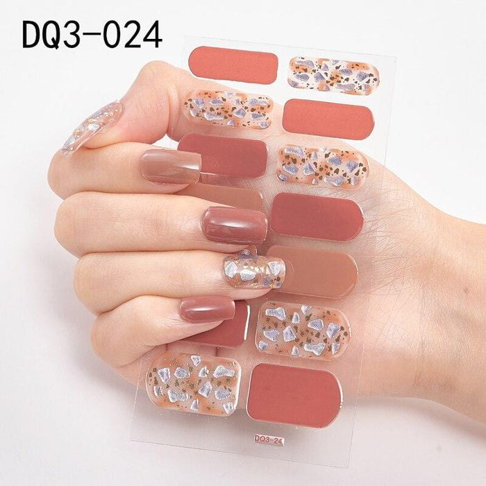 1 Sheet Glitter Series Powder Sequins Fashion Nail Art Stickers Collection Manicure DIY Nail Polish Strips Wraps for Party Decor