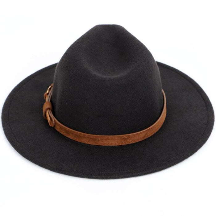 Men's fedora wool warm and comfortable adjustable large size 60CM hats unisex fashion trend solid caps classic bowler hat man
