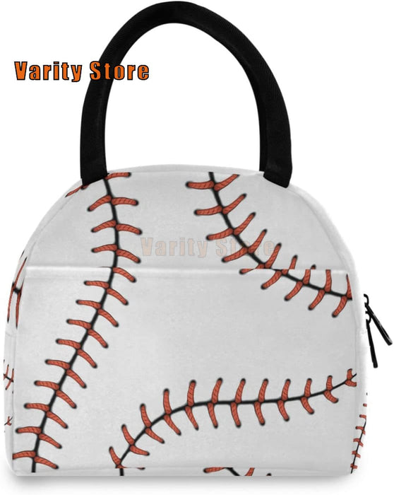 Baseball Softball Lunch Bag Box Tote Organizer Lunch Container Insulated Zipper Meal Prep Cooler Handbag For Women Men Home
