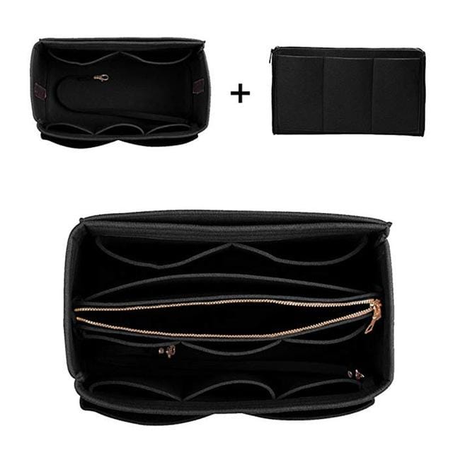 Make up Organizer Insert Bag For Handbag, Felt Bag with zipper, Travel Inner Purse, Fit Cosmetic Bags Fit Various Brand Handbags